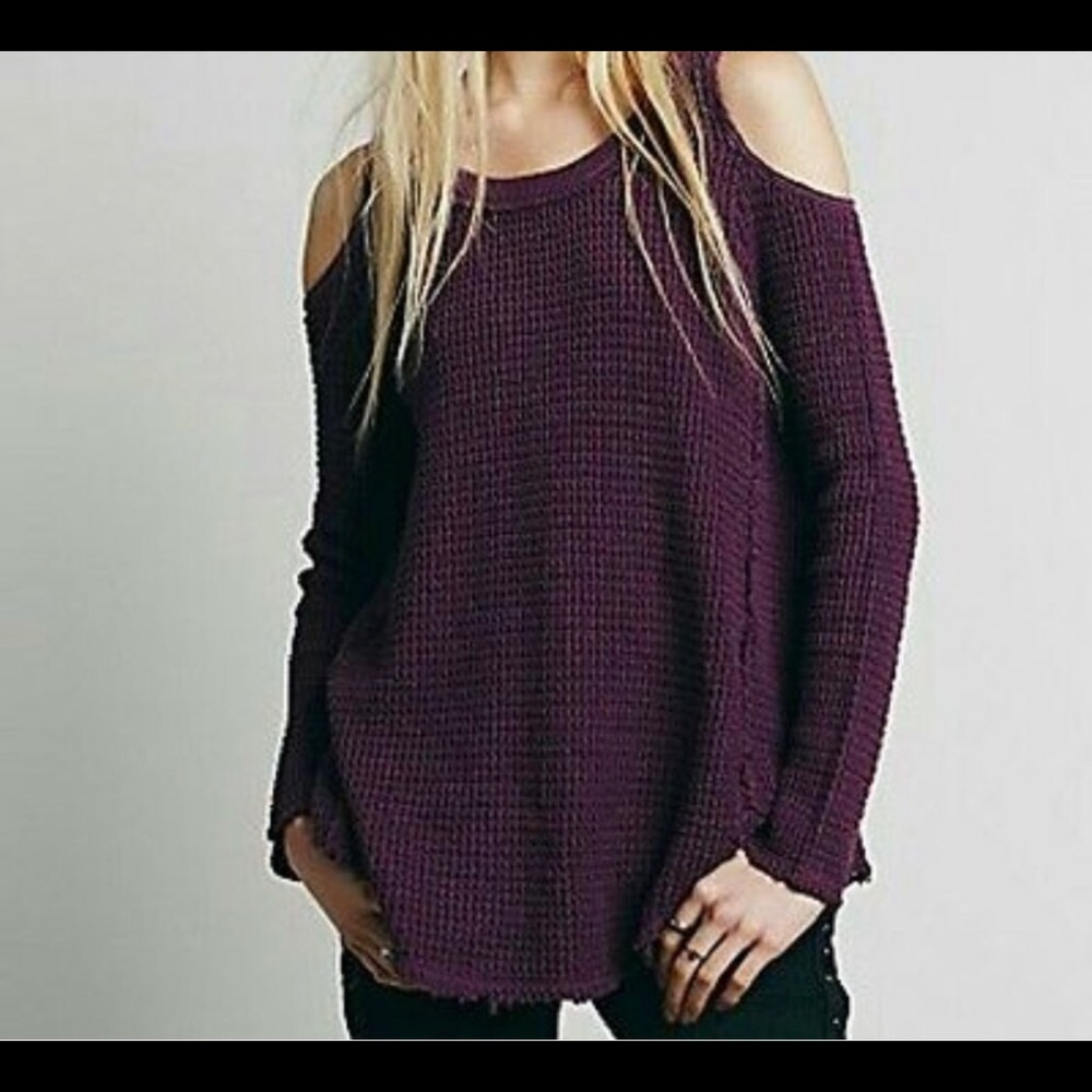Free People Cold Shoulder Sweater - M